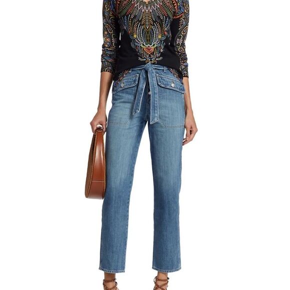 $378 NWT Veronica Beard Rinley Cropped Straight Leg High Rise Jeans Size 27 - Picture 3 of 15